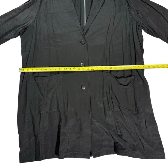 LOGO Lori Goldstein Duster Length Blazer Jacket Size 2x Long Sleeve Black! - Picture 7 of 14
